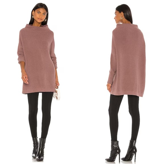 Free People Ottoman Slouchy Oversized Tunic Sweater Dress Sz Small Nutmeg Brown - Picture 3 of 11